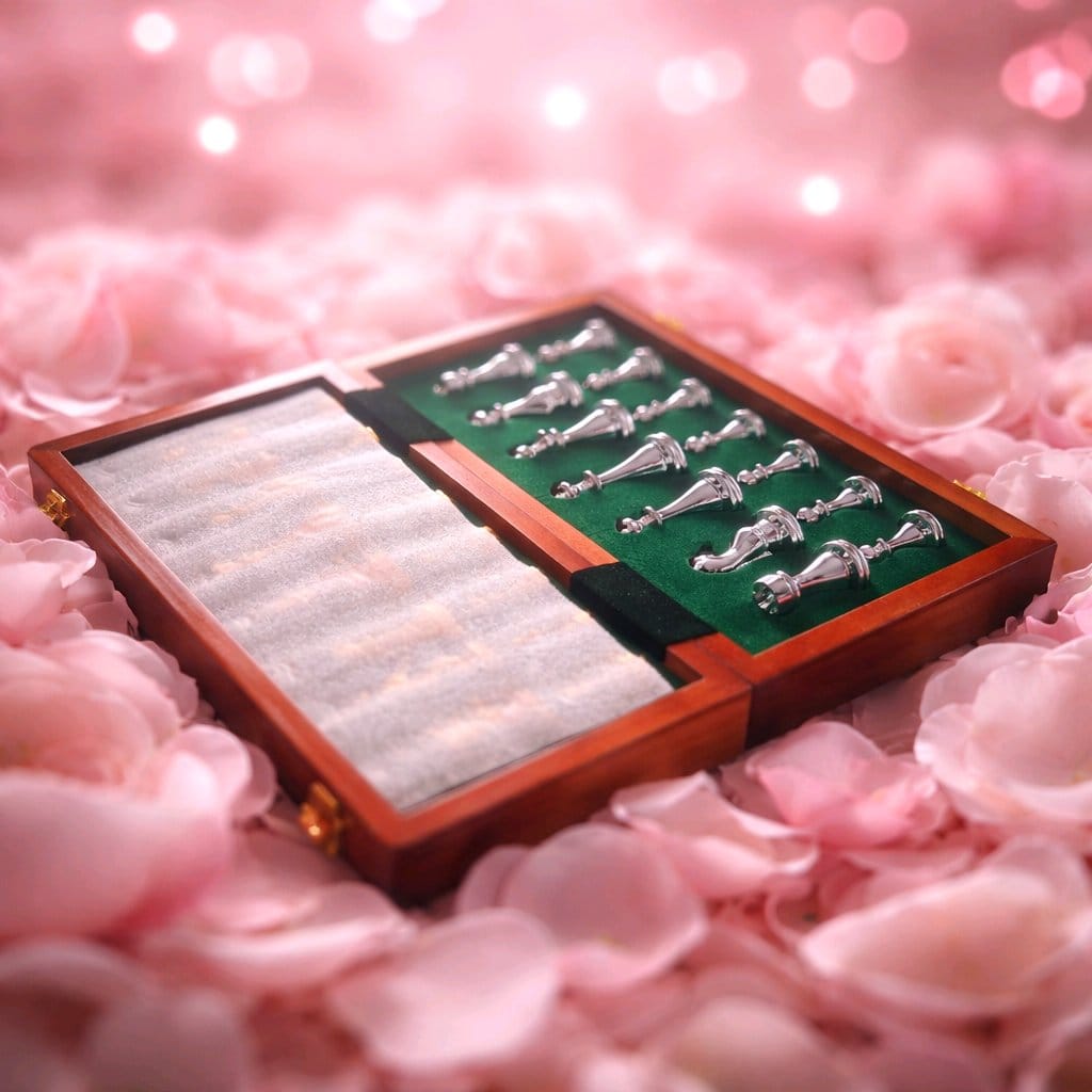 Ahşap Kutulu Premium Metal Satranç Takımı – Kadife İç Yüzeyli Lüks Oyun Seti & Hediye Ürünü