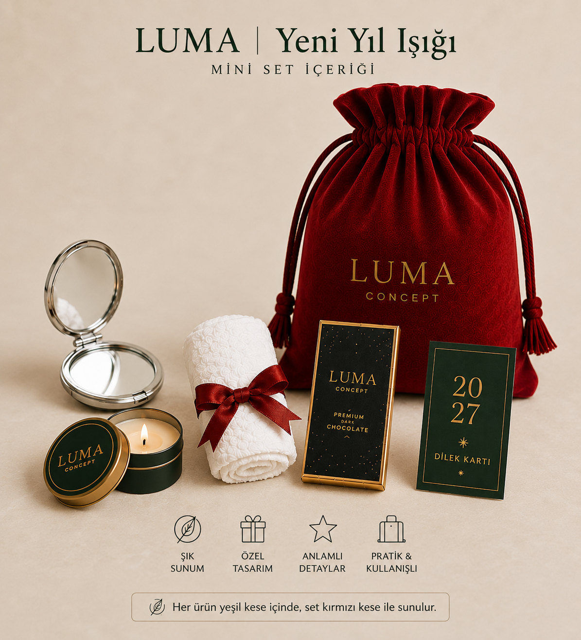LUMA Concept Yeni Yıl Işığı Hediye Seti – 6 Parça Özel Yılbaşı Hediyesi